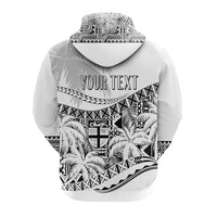Custom Fiji Day Hoodie Flying Fijians Masi Kesa Style White LT7 - Polynesian Pride