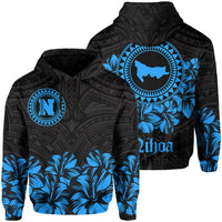 Nihoa Map Hibiscus Polynesian Hoodie Lithe Style Unisex Blue - Polynesian Pride