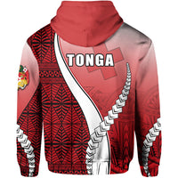Custom Tonga Rugby Zip Hoodie Confident Polynesian - Polynesian Pride