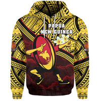 Papua New Guinea Rugby Hoodie Style Dab Trend Unisex Yellow - Polynesian Pride