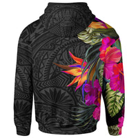 Polynesian Zip up Hoodie Hibiscus Pattern - Polynesian Pride