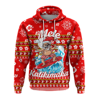 Hawaii Christmas Santas Surf Mele Kalikimaka Hoodie LT2 - Polynesian Pride