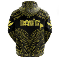 Hawaiian Kanaka Map Polynesian Oahu Hoodie Yellow Brad Style - Polynesian Pride