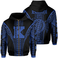 Kalihi Polynesian Hoodie Zip Comely Style Unisex Navy Blue - Polynesian Pride