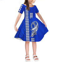 Hawaii Polynesian Warrior Kakau Short Sleeves Dress KID LT6 - Polynesian Pride