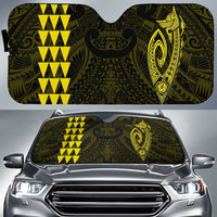 Kakau Polynesia Fish Hook Hawaii Car Sun Shade Auto Sun Shade Universal Fit Yellow - Polynesian Pride