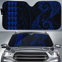 Kakau Polynesia Hawaii Car Sun Shade Auto Sun Shade Universal Fit Blue - Polynesian Pride