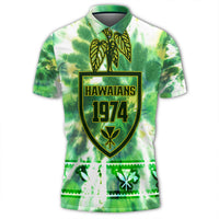 Hawaii Kalo Tie Dye Polo Shirt Refresh AH - Polynesian Pride