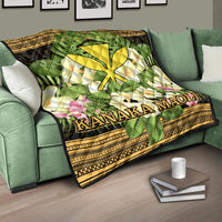 Hawaii Kanaka Maoli Premium Quilt - Polynesian Gold Patterns Collection - Polynesian Pride