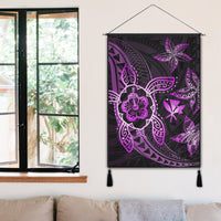 Kanaka Map Hibiscus Plumeria Turtle Art Pink Polynesian Hanging Poster - AH - Polynesian Pride