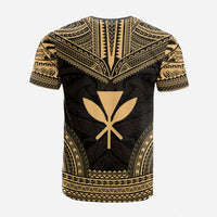 Hawaii Custom T Shirt Kanaka Maoli Polynesian Chief Tattoo Gold Version Unisex Gold - Polynesian Pride