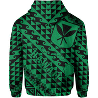 Hawaii Hoodie (Zip) King Kakau Kanaka Green - Polynesian Pride