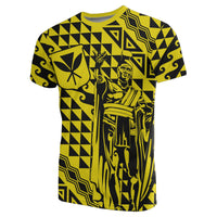 Hawaii T Shirt King Kakau Kanaka Yellow - Polynesian Pride