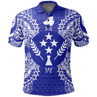 Kosrae Polo Shirt Kosrae Flag Map Polynesian Tattoo Blue Unisex Blue - Polynesian Pride