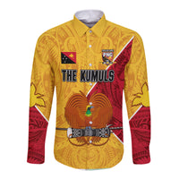 (Custom Text and Number) The Kumuls PNG Long Sleeve Shirt Button Papua New Guinea Polynesian Dynamic Style LT14 - Polynesian Pride