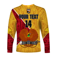 (Custom Text and Number) The Kumuls PNG Long Sleeve Shirt Papua New Guinea Polynesian Dynamic Style LT14 - Polynesian Pride