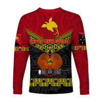 Papua New Guinea Kumuls Long Sleeve Shirt Simple Style - Black Vibes LT8 - Polynesian Pride