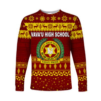(Custom Personalised) Vava'u High School Christmas Long Sleeve Shirt Simple Style - Maroon LT8 Unisex Green - Polynesian Pride
