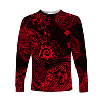 Hawaii Shaka Polynesian Long Sleeve Shirt Unique Style - Red LT8 - Polynesian Pride