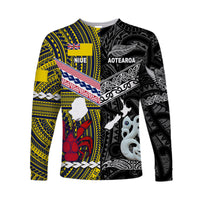 New Zealand Maori Aotearoa And Niue Together Long Sleeve Shirts - Black LT8 - Polynesian Pride