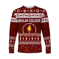 (Custom Personalised) Tonga Beulah College Christmas Long Sleeve Shirt Simple Style LT8 Unisex Green - Polynesian Pride