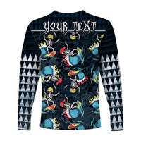 (Custom Personalised) Hawaii Skeleton Surf Long Sleeve Shirt Halloween Hawaiian Tribal LT13 - Polynesian Pride