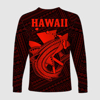 (Custom Personalised) Hawaii Long Sleeve Shirt Kakau Kanaka Maoli Combine Polynesian Shark Ver.06 LT14 - Polynesian Pride