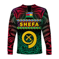 Shefa Province Long Sleeve Shirt Vanuatu Pig Tusk Polynesian Flag Style LT14 - Polynesian Pride