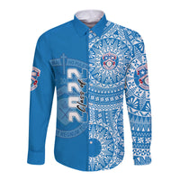 (Custom Text And Number) Apifoou Tonga College Long Sleeve Button Shirt Class Of Year Tongan Ngatu Pattern LT14 - Polynesian Pride