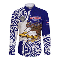 American Samoa Independence Day Long Sleeve Button Shirt Polynesian Special Version LT14 Unisex Blue - Polynesian Pride