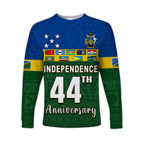(Custom Text and Number) Solomon Islands National Day Long Sleeve Shirt Independence Day Tapa Pattern LT13 - Polynesian Pride