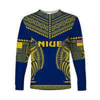 (Custom Personalised) Niue Long Sleeve Shirt Hiapo Mix Polynesian Happy Constitution Day LT14 - Polynesian Pride
