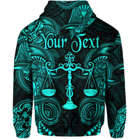 Custom Libra Zodiac Polynesian Hoodie Unique Style Turquoise LT8 - Polynesian Pride