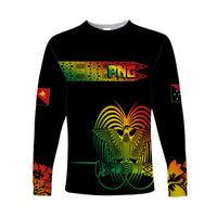 PNG Hibiscus Tribal Pattern Long Sleeves Shirt Motuan Reggae Color LT7 Unisex Reggae - Polynesian Pride
