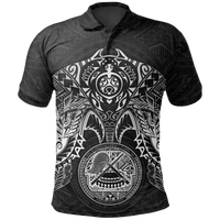 American Samoa Polynesian Polo Shirt White Turtle Manta Ray Unisex White - Polynesian Pride