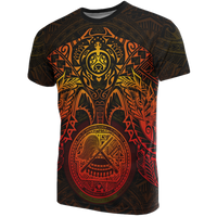 American Samoa T Shirt American Samoan Seal Red Turtle Manta Ray Unisex RED - Polynesian Pride