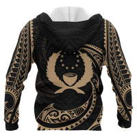 Pohnpei Micronesia Hoodie Gold Tribal Wave - Polynesian Pride
