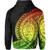 Guam Zip Hoodie Rugby Version Coat of Arms Polynesian Rasta - Polynesian Pride
