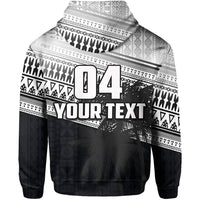 Custom Fiji Rugby Makare and Tapa Patterns Hoodie Black - Polynesian Pride