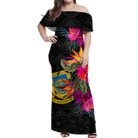 Tuvalu Polynesian Hibiscus Matching Dress and Hawaiian Shirt LT12 - Polynesian Pride