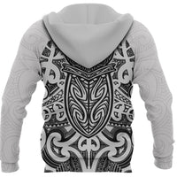 New Zealand Hoodie Maori Rugby Black and White - Polynesian Pride
