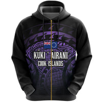 Cook Islands Turtle Zip Hoodie (Purple) Unisex Purple - Polynesian Pride