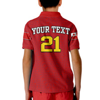 Custom Mate Maa Tonga Rugby Polo Shirt Tongan Kupesi Red Style LT9 - Polynesian Pride