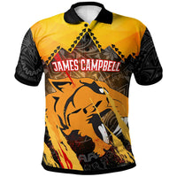 Hawaii Polynesian Polo Shirt James Campbell High School Polynesian Pattern LT10 Orange - Polynesian Pride