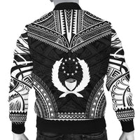 Pohnpei Polynesian Chief Sleeve Zip Bomber Jacket - Black Version - Polynesian Pride