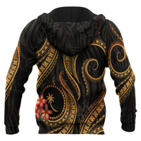 Chuuk Micronesian Zip up Hoodie Gold Plumeria - Polynesian Pride