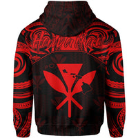 Hawaiian Kanaka Hoodie Demodern Red - Polynesian Pride