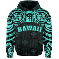 Hawaiian Kanaka Hoodie Demodern Turquoise - Polynesian Pride