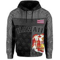Hawaii King State Polynesian Hoodie Gray Mult - Polynesian Pride