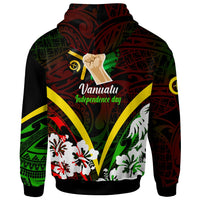 Vanuatu Hoodie Vanuatu Independence Day Annivesary with Plumerian and Polynesian Patterns Hoodie LT10 - Polynesian Pride